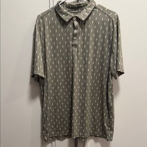 BURLEBO Olive Polo Shirt with Lightning Pattern